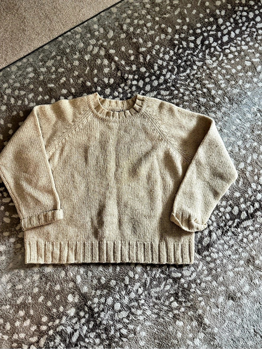 Vintage 100% wool Abercrombie & Fitch Cream Crew Neck Sweater Like New